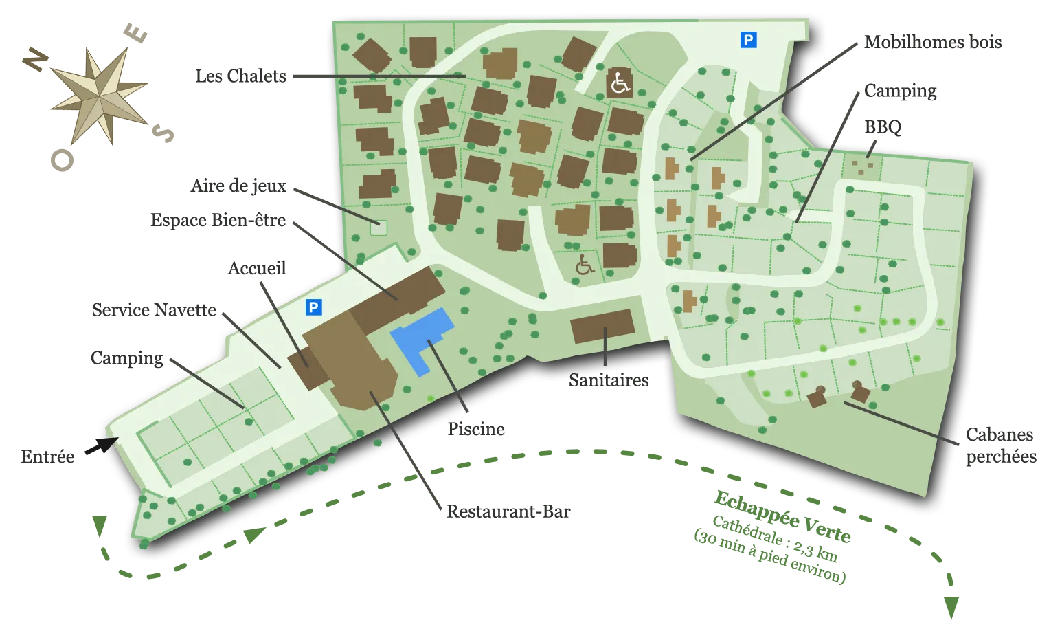 Plan du Camping Albirondack à Albi